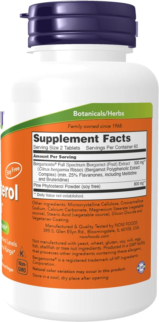 NOW Supplements, Cholesterol Pro? with Bergamonte? and Plant Sterols, Cardiovascular Health*, 120 Tablets