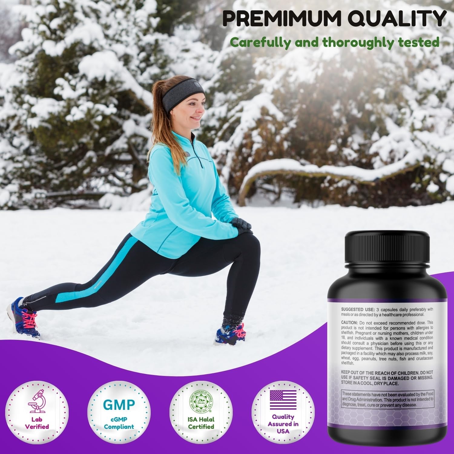 Shifaa Nutrition Halal Joint Support Supplement W/Glucosamine Chondroitin Msm | 2820Mg 30 Servings | Non-Gmo
