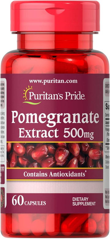 Puritan'S Pride Pomegranate Extract 500 Mg Supports Antioxidant Health, 60 Capsules, By Puritan'S Pride, 60 Count