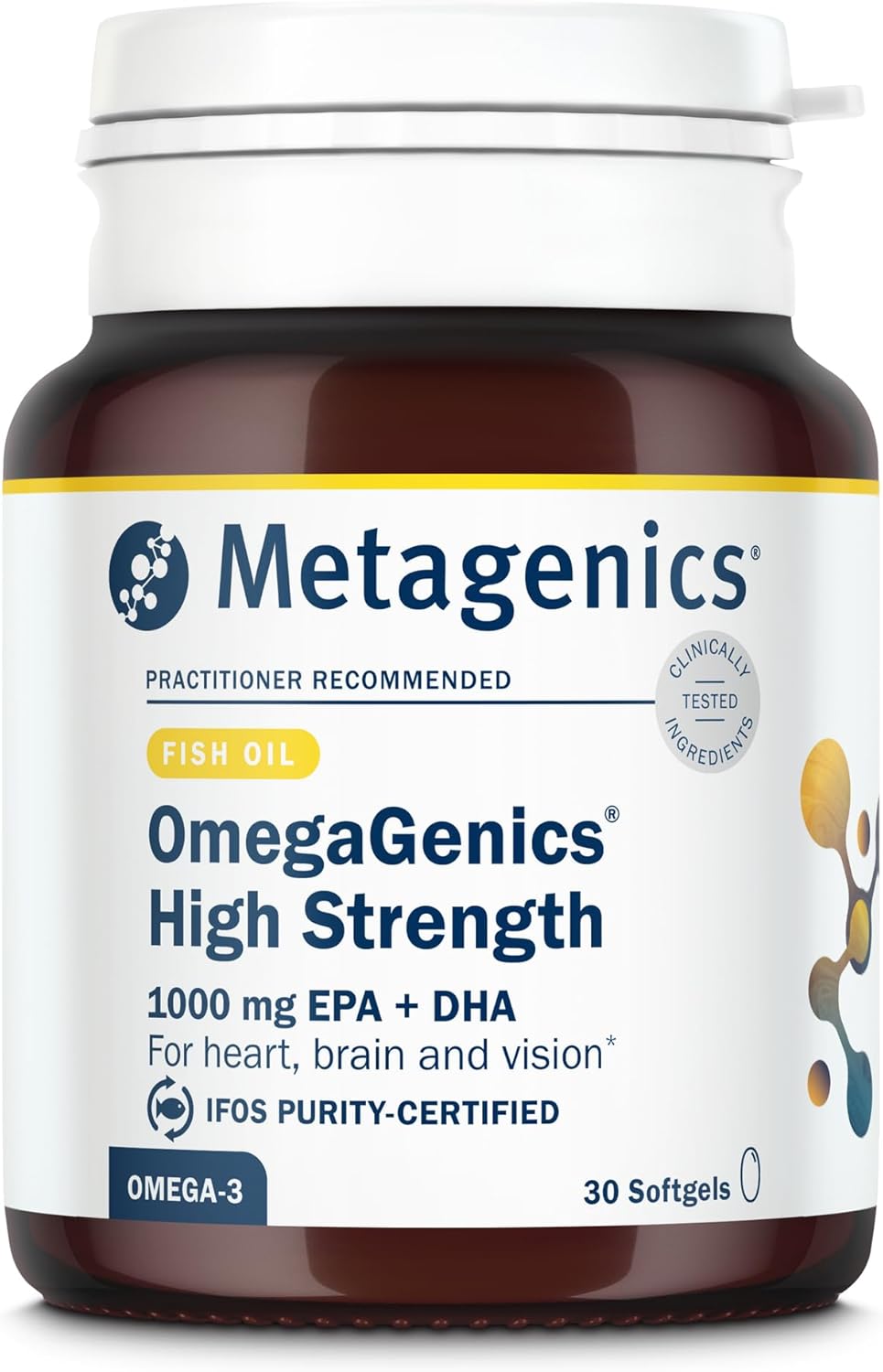 Metagenics Omegagenics - High Strength Omega-3 Pure Fish Oil Supplement - 1000Mg Epa & Dha - 60 Capsules