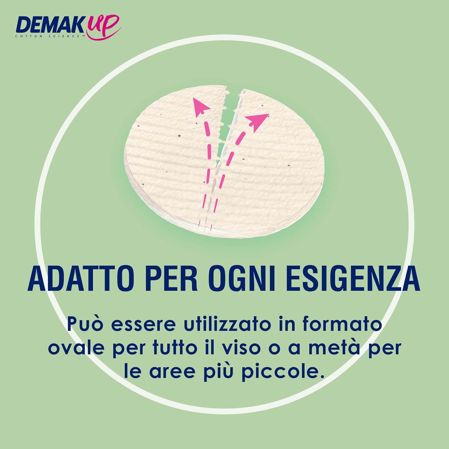 Demak'Up Adapt Organic Cotton Pads For Make-Up Removal - Face And Eyes - 100% Natural Organic And Unbleached Cotton Fibres - Gots Certified - 50 Cotton