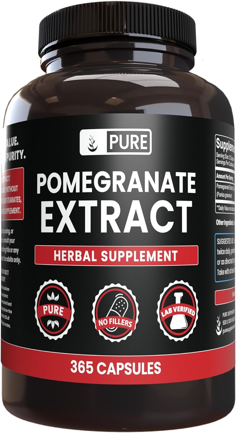 Pure Original Ingredients Pomegranate Extract No Magnesium Or Rice Fillers, Always Pure, Lab Verified (365 Capsules)