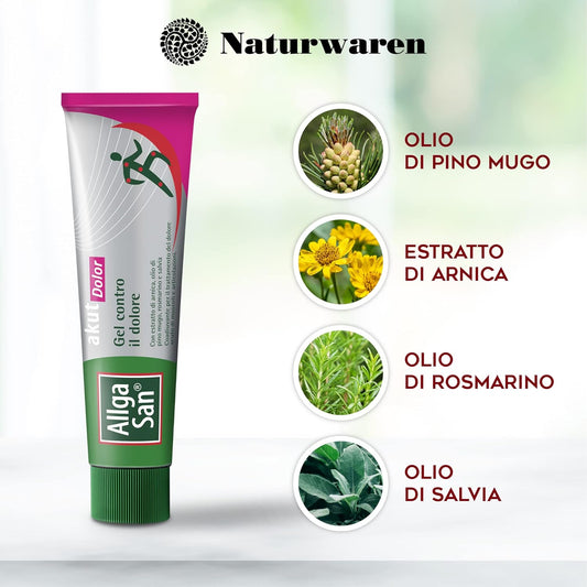Naturwaren Allga San - Akut Dolor Gel Per Dolore Muscoli E Articolazioni, 100Ml