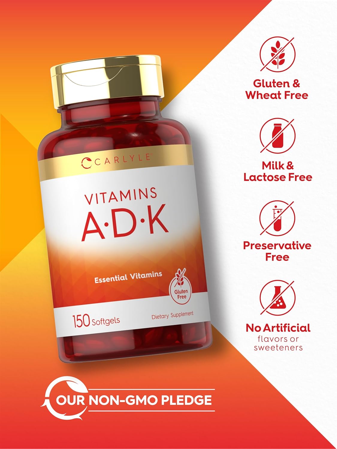 Carlyle Vitamin Adk | 150 Softgels | Non-Gmo, Gluten Free Dietary Supplement : Health & Household