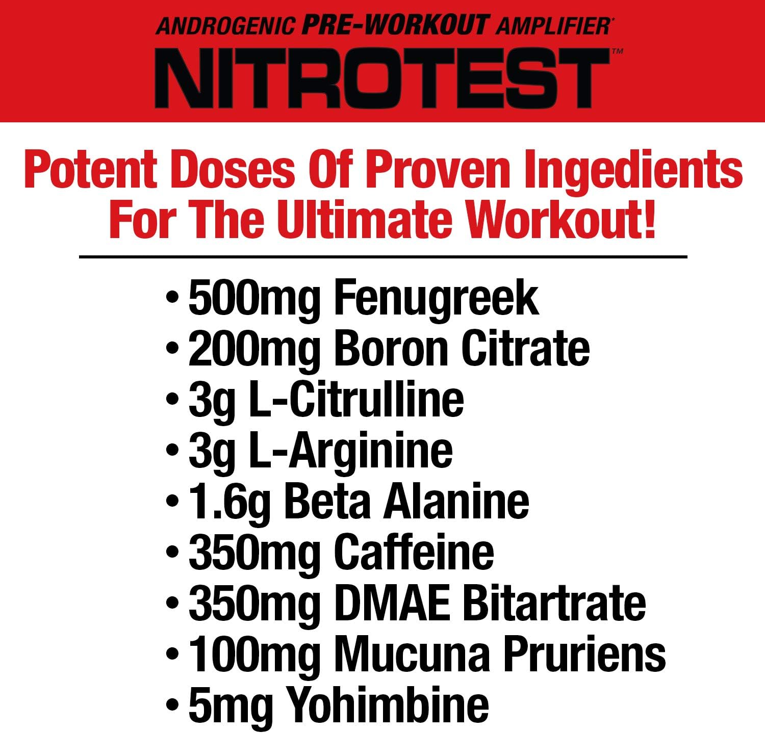 Musclemeds Nitrotest Pre-Workout Supplement Drink, Boost Nitric Oxide, Testosterone, Blue Raspberry, 30 Serving, 1.04 Pound, 1 Count : Health & Household