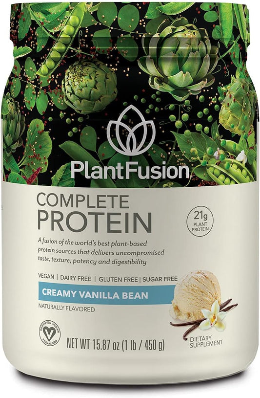 PlantFusion Complete Plant Based Pea Protein Powder Bundle, Non-GMO, Vegan, Dairy Free, Gluten Free, Soy Free, Allergy Free w/Digestive Enzymes, Dietary Supplement, Vanilla Bean and Chocolate 1 Pound