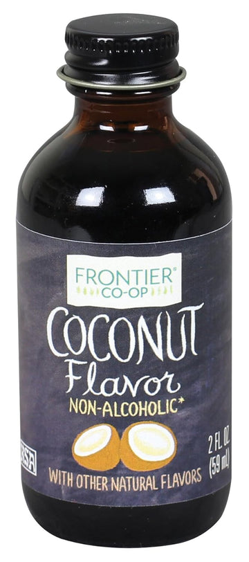 Frontier Co-Op Coconut Flavor, 2 Ounce Glass Jar, Non Alcoholic, Add Tropical Twist To Baked Treats, Frostings And Smoothies