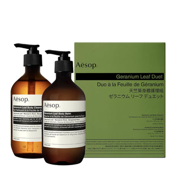 Aesop Geranium Leaf Duet | Gel Body Cleanser & Body Balm | Aromatic Pairing For Cleansed And Supple Skin | Paraben-Free, Cruelty-Free & Vegan |16.9 Oz + 16.5 Oz