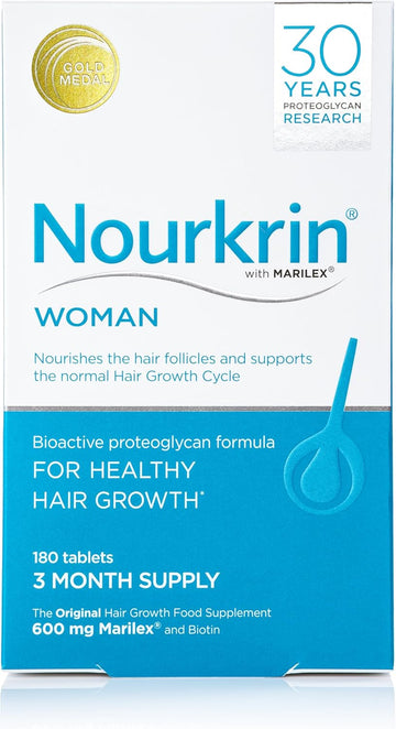 Nourkrin Woman For Healthy Hair Growth Food Supplement With Marilex, Biotin And Silica 180 Tablet Pack (3 Month Supply)