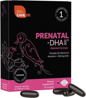 Zahler Prenatal Vitamin With Dha & Folate - Dha Supplements & Prenatal Multivitamin For Mother And Child - Kosher Prenatal Dha Prenatal Vitamins With Iron, Pre Natal Softgels