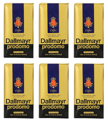 Dallmayr Gourmet Coffee, Prodomo (Ground), 8.8-Ounce Vacuum Packs - Pack Of 6