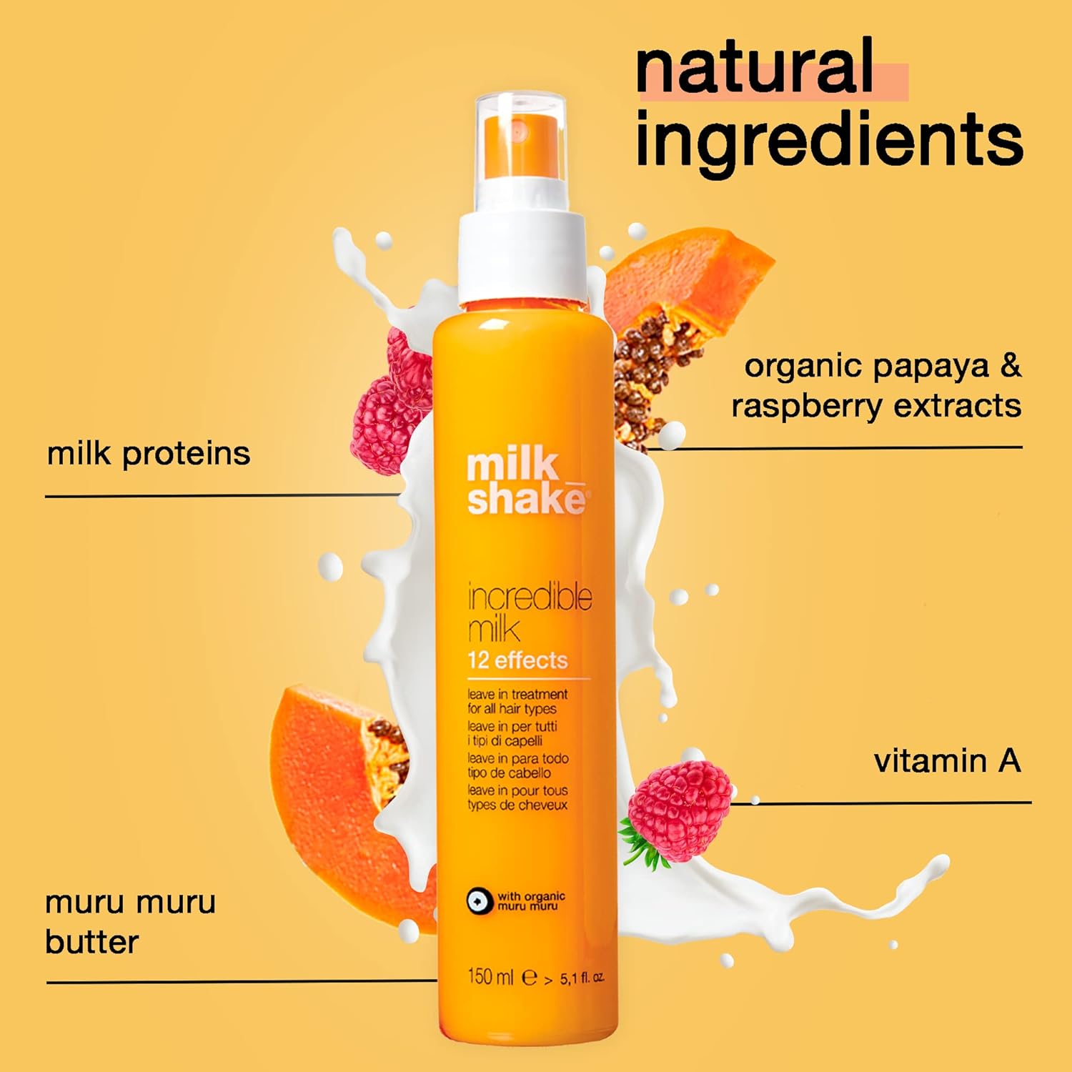 milk_shake Incredible Milk - Leave-In Hair Treatment for All Hair Types - Renews Detangles and Repairs Damaged Hair