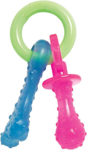 Nylabone Puppy Chew Teething Pacifier - Puppy Chew Toy For Teething - Puppy Supplies - Bacon Flavor, Small/Regular (1 Count)