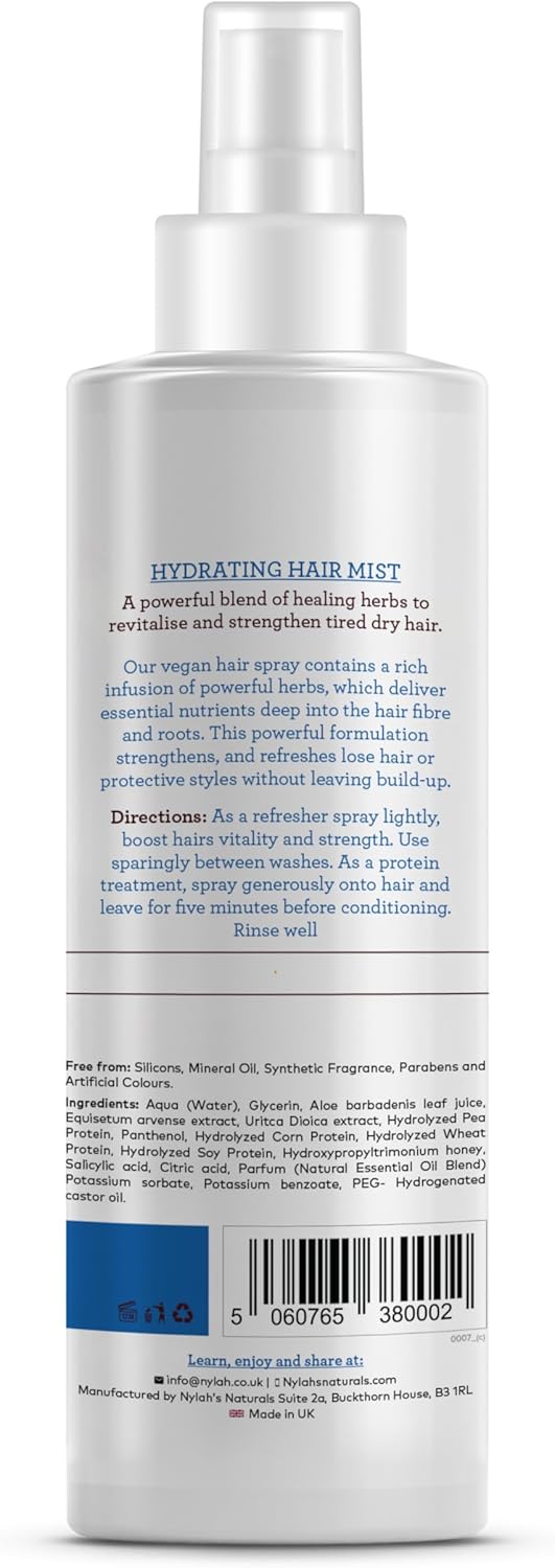 Nylah Maximum Moisture Hair Mist 200Ml Lightweight Hydration Mist For Dry, Curly & Afro Hair – Non-Sticky, Fast-Absorbing Formula For Curls, Coils – Soothes Scalp & Boosts Moisture Retention