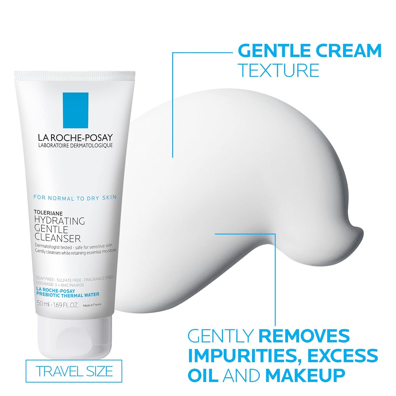 La Roche-Posay Anthelios Tinted SPF 50 Sunscreen & Toleriane Gentle Cleanser Travel Set - With Titanium Dioxide & Niacinamide : Beauty & Personal Care