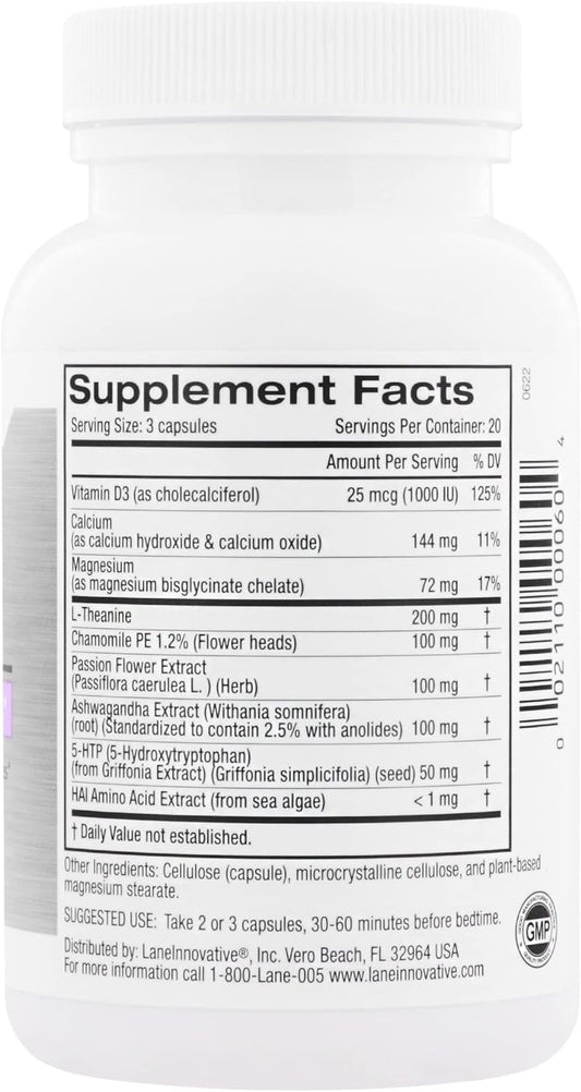 Lane Innovative - Somni, Sleep Aid Supplement, Promotes Relaxation & Balance, Helps Combat Occasional Stress, Rich in Essential Vitamins & Herbal Extracts, Supports More Restful Sleep (20 Servings)