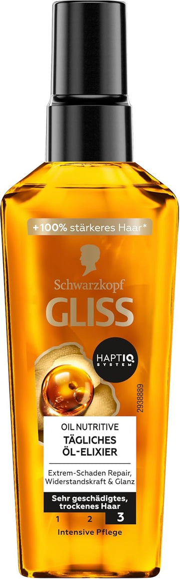 Gliss Kur Hair Oil Daily Oil Elixir (75 Ml), Hair Oil For Dry Hair Nourishes And Refines Hair Without Oily Residue, Contains Argan Oil And Vitamin E