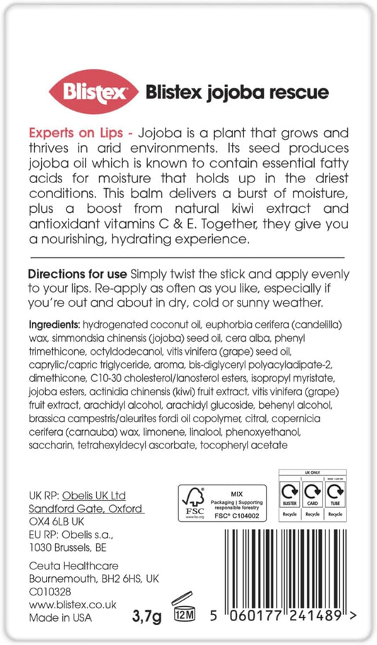 Blistex Agave Rescue Lip Balm, Helps Moisturise And Hydrate Lips, With Agave Extract, Multipack 3.7G X 12