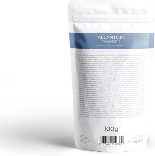 Mystic Moments | Allantoin Powder | Skin Care Grade | Moisturising & Healing Agent | Soothes Dry Skin, Acne & Irritations | Cosmetic Ingredient | 100% Pure & Odourless | 100G