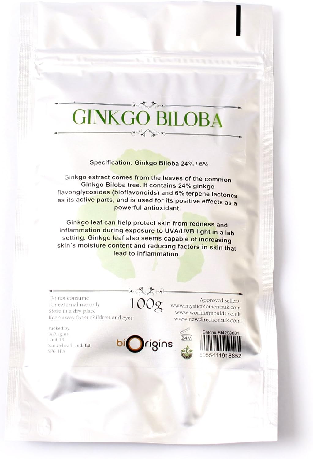 Ginkgo Biloba Leaf Powder 100g : Amazon.co.uk: Health & Personal Care