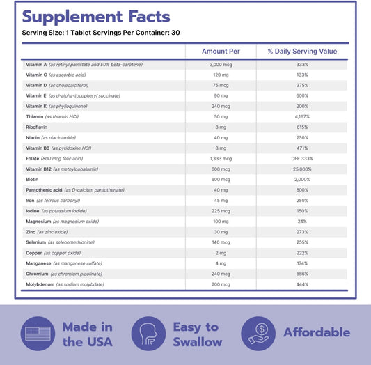 Just One - Once Daily Bariatric Multivitamin With Iron (30)