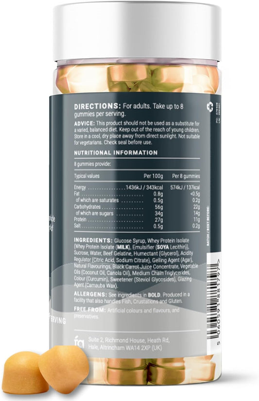 Feel Amazing Protein Gummies, Peach-Flavored Gummies, High-Protein Snacks With 11G Of Protein Per Serving, Supports Lean Muscle Mass Growth And Bone Maintenance, Pack Of 7 Servings (1)