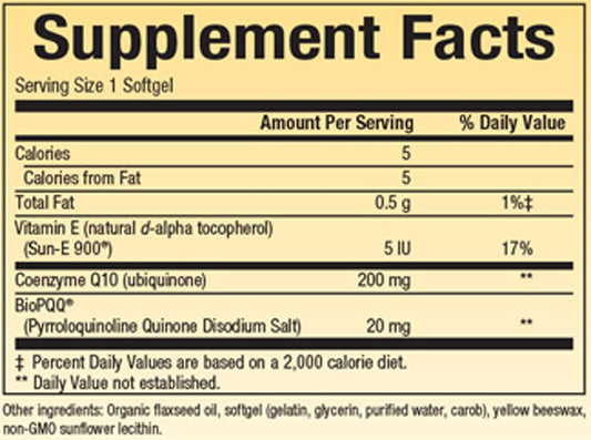 Natural Factors, PQQ-10, Supports Energy and Healthy Aging, Dietary Supplement, 60 softgels (60 servings) : Health & Household