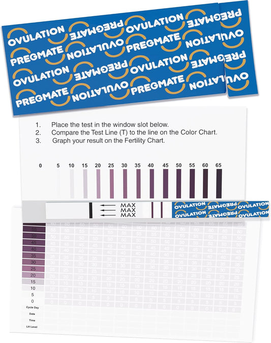 Pregmate 25 Ovulation Test Strips With Numerical Lh Result Quantitative Predictor Kit (25 Count)