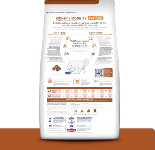 Hill'S Prescription Diet K/D Kidney Care + J/D Joint Care Chicken Flavor Dry Dog Food, Veterinary Diet, 8.5 Lb. Bag