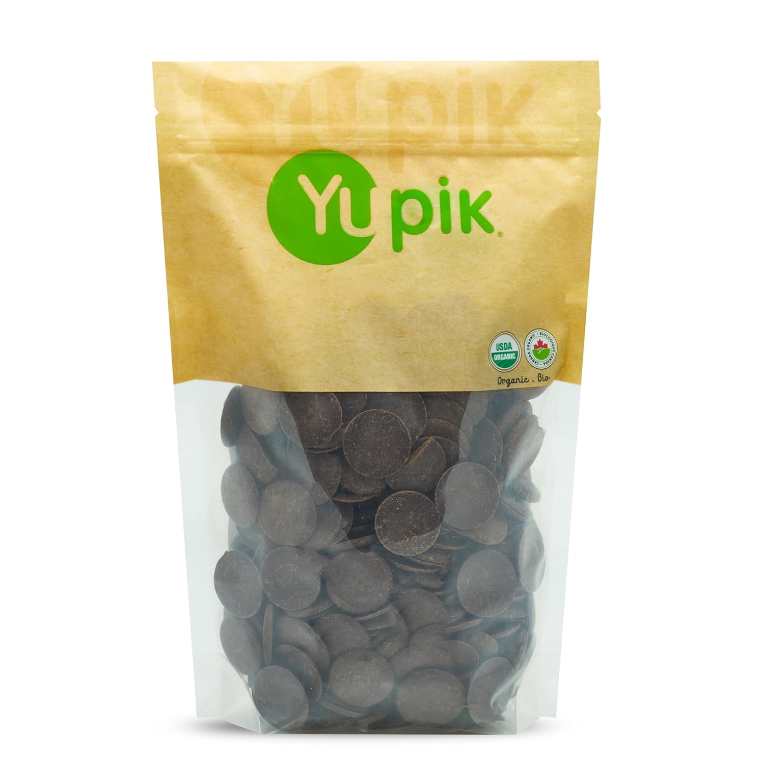 Yupik Organic Cocoa Liquor Wafers (100% Natural Cocoa Paste), 2.2 lb, Non-GMO, Vegan, Gluten-Free, Pack of 1