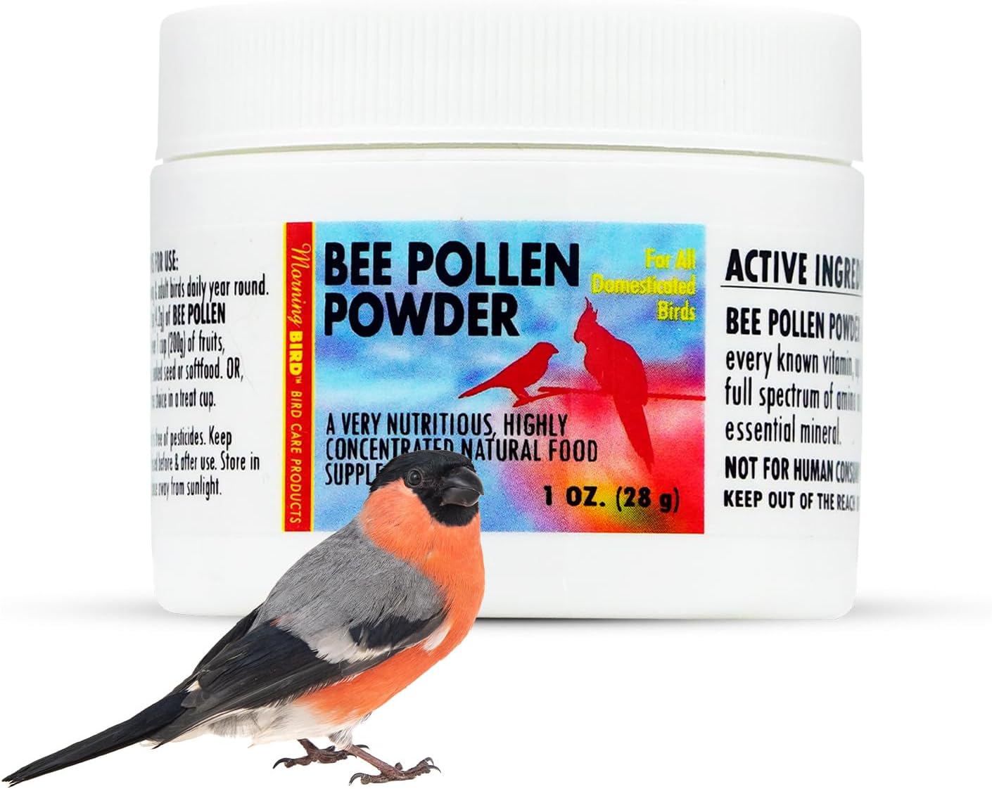 Morning Bird Bee Pollen Powder For Birds 3 Oz – Complete Nutrition With Protein, Amino Acids & Immune Support – Bird Vitamin & Mineral Supplement For Daily Health & Wellness