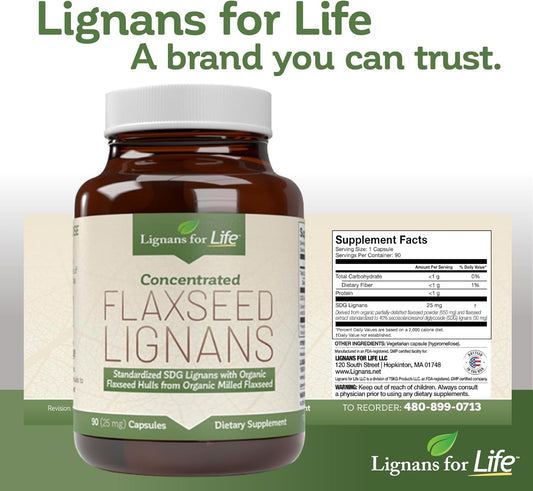 Lignans For Life Flaxseed Lignans For Dogs & People - Natural Hormone Support, 15Mg 90 Capsules, Flax Seed Natural Capsules, Natural Flaxseed Supplements W/High Fiber - Flaxseed Vitamins