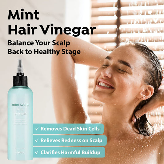 A'Pieu Mint Hair Vinegar Rince 6.76 Fl Oz - Advanced Scalp Treatment For Oil Control, Korean Hair Care, Hydrating & Ph Balancing, Clarifies & Refreshes