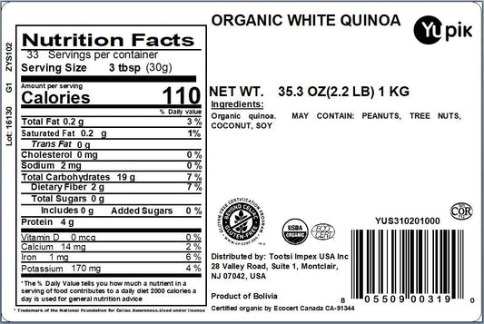 Yupik Organic White Quinoa, 35.2 Oz, Non-Gmo, Vegan, Gluten-Free