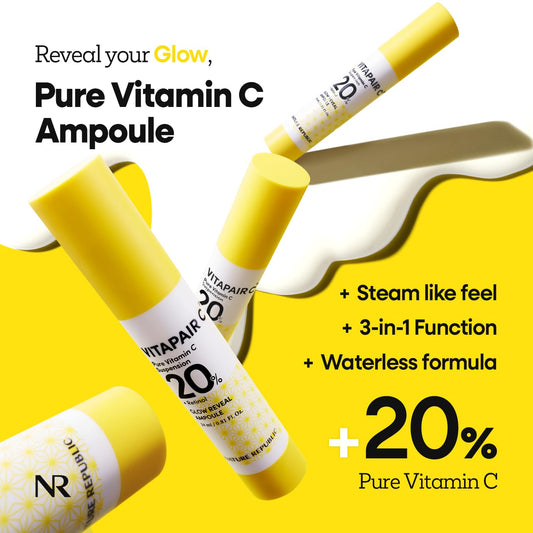 Nature Republic Vitapair C Glow Reveal Ampoule, Niacinamide,Retinol, Panthenol, Citrus Lemon Fruit Extract, Vitamin C Ampoule,Valentines Day Gifts,Korean Skin Care 24Ml / 0.81 Fl Oz