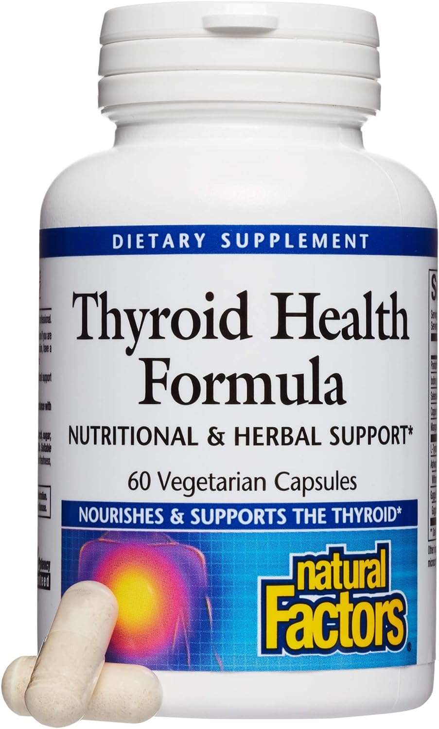 Natural Factors - Thyroid Health Formula, Nutritional Support for The Thyroid Gland, 60 Vegetarian Capsules