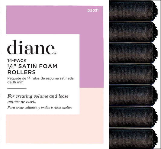 Diane Satin Foam Rollers , Black 5/8-Inches, 14 Count (Pack of 1) : Hair Rollers : Beauty & Personal Care