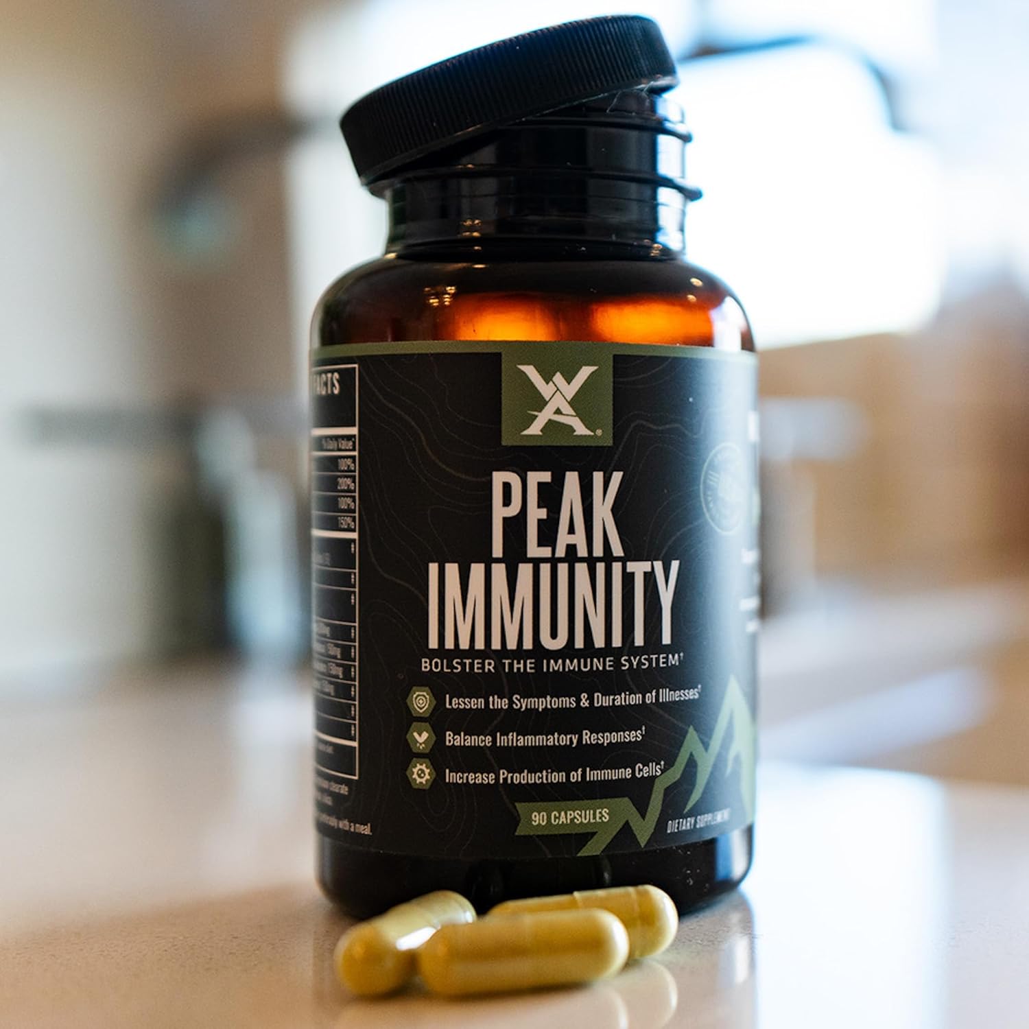 Wilderness Athlete - Peak Immunity | Vitamin D, Vitamin C, Zinc Supplements - Immune System Support - Nac Supplement - Quercetin, Elderberry, & Mushroom Supplement - Elderberry Capsules