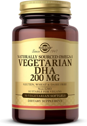 Solgar Vegetarian DHA 200 mg - 50 Vegetarian Softgels - Naturally Sour