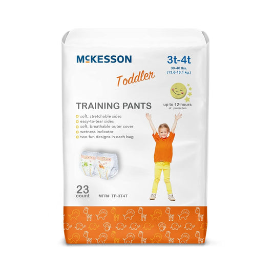 McKesson Toddler Training Pants, 3T to 4T - Disposable, Pull-On with Tear-Away Seams - 30 to 40 lbs, 23 Count, 4 Packs, 92 Total