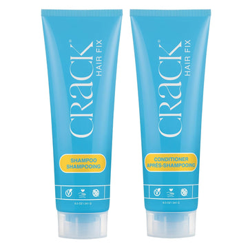 Crack Hair Fix Shampoo And Conditioner Set, 8.5 Oz Each | Anti-Frizz Hair Products For Damaged Hair, Bond Repair, Curl Care, Humidity Control, And Color Protection