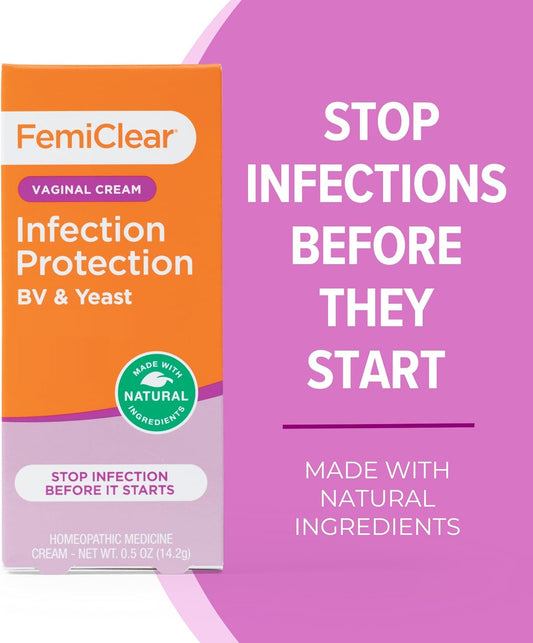 Femiclear Bv & Yeast Infection Cream - Natural Homeopathic Feminine Care & Protection
