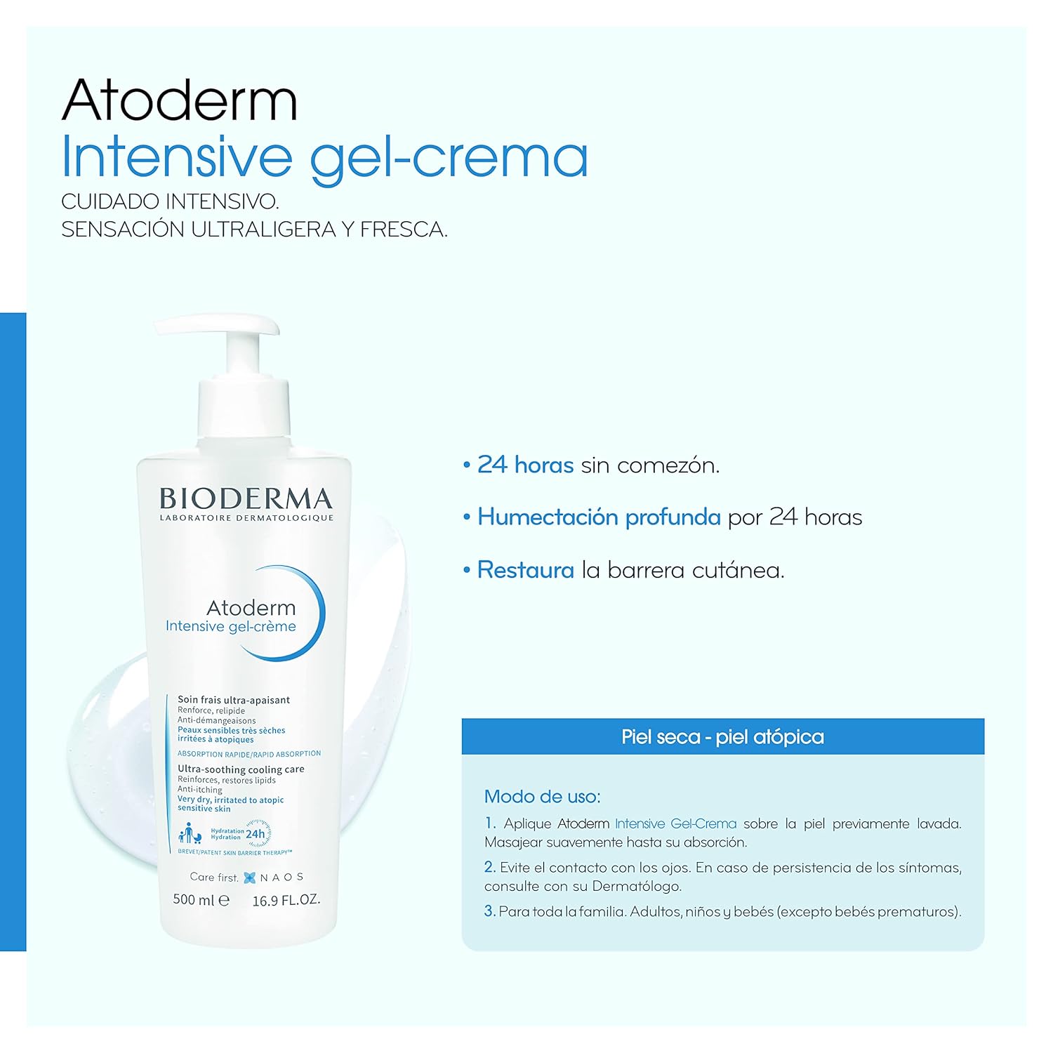Bioderma - Atoderm Intensive Gel-Crème - Body Lotion - Soothing and Moisturizing Body Cream for Sensitive Dry Very Dry to Atopic Skin : Beauty & Personal Care