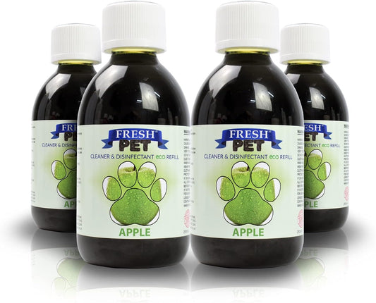 Trade Chemicals FRESH PET DISINFECTANT CLEANER PACK - ECO REFILL TO MAKE 4 X 5L (APPLE) :Pet Supplies