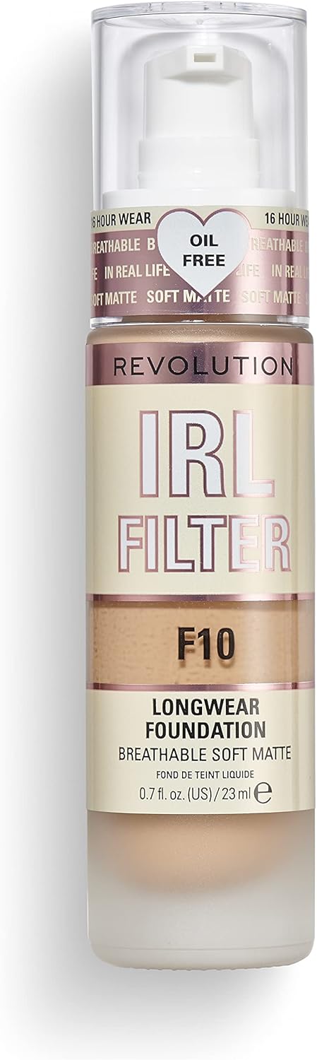 Makeup Revolution IRL Filter, Longwear Foundation, Medium to Full Coverage, Matte Finish, 16 Hour Wear, F12.5, Medium/Dark Skin Tones, 23ml : Amazon.co.uk: Beauty