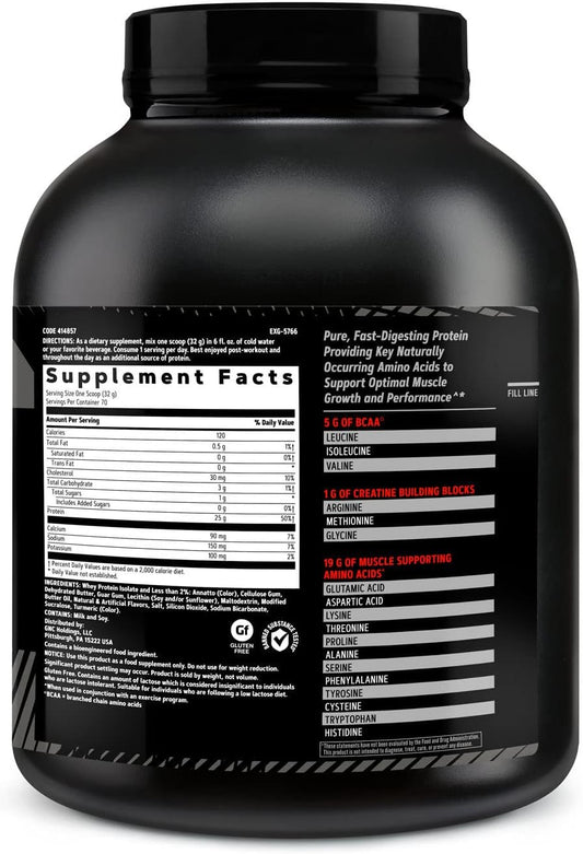 Gnc Amp Pure Isolate | Fuels Athletic Strength, Performance And Muscle Growth | Fast Absorbing | 25G Whey Protein Iso With 5G Bcaa | Vanilla Custard | 70 Servings