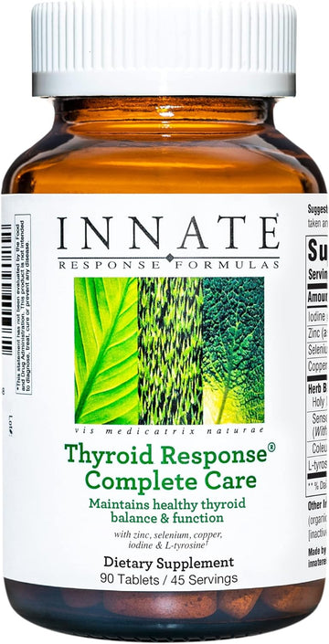 INNATE Response Formulas Thyroid Response Complete Care - Made With Ashwagandha - Maintains Optimal Thyroid Balance and Function - Vegetarian, Gluten-Free, Non-GMO - 90 tablets (45 Servings)