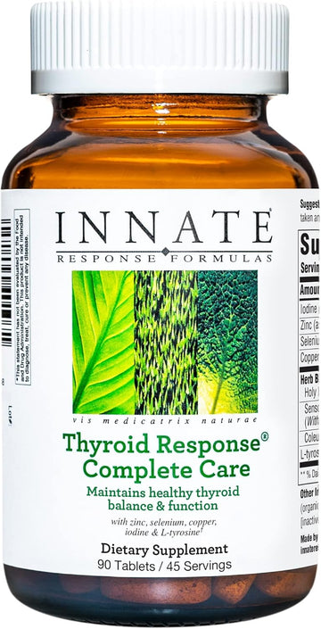 Innate Response Formulas Thyroid Response Complete Care - Made With Ashwagandha - Maintains Optimal Thyroid Balance And Function - Vegetarian, Gluten-Free, Non-Gmo - 90 Tablets (45 Servings)