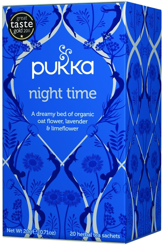 Pukka Herbal Teas Night Time Organic Oat Flower Lavender And Lime Flower Tea, 20G 20 Count