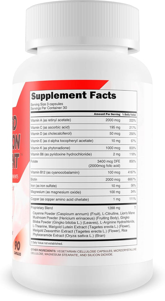 Sebi Blood Circulation Supplement With Iron & Magnesium - Our Best Blood Circulation Supplements For Women &Men - Advanced Blood Flow Care Natural Blood Flow Blood Builder Inspired By Dr Sebi Products